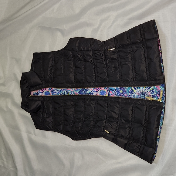 Lilly Pulitzer Black Puffer Jacket - Picture 1 of 7